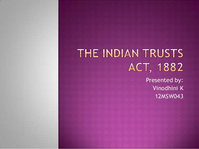 Indian Trust Act 1882 Pdf